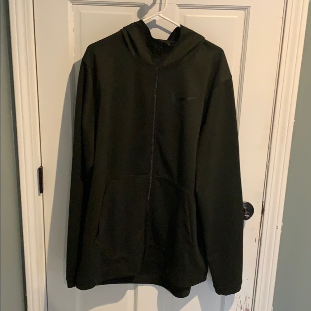Dark green Nike zip up hoodie